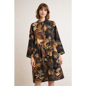 Floral Dress Women's Size Large Dark Romantic Boho Artsy Pockets Show Beauty